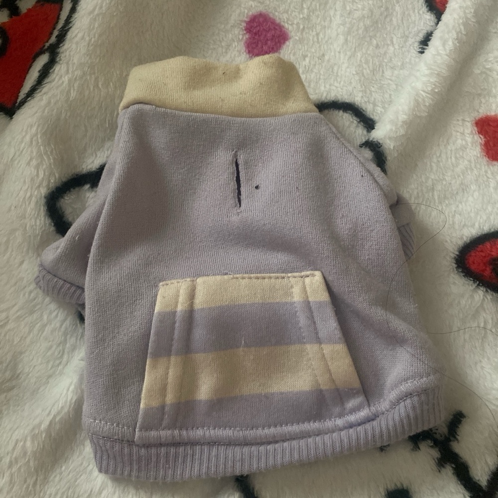 Purple and Cream Dog Sweater Xs small dogs